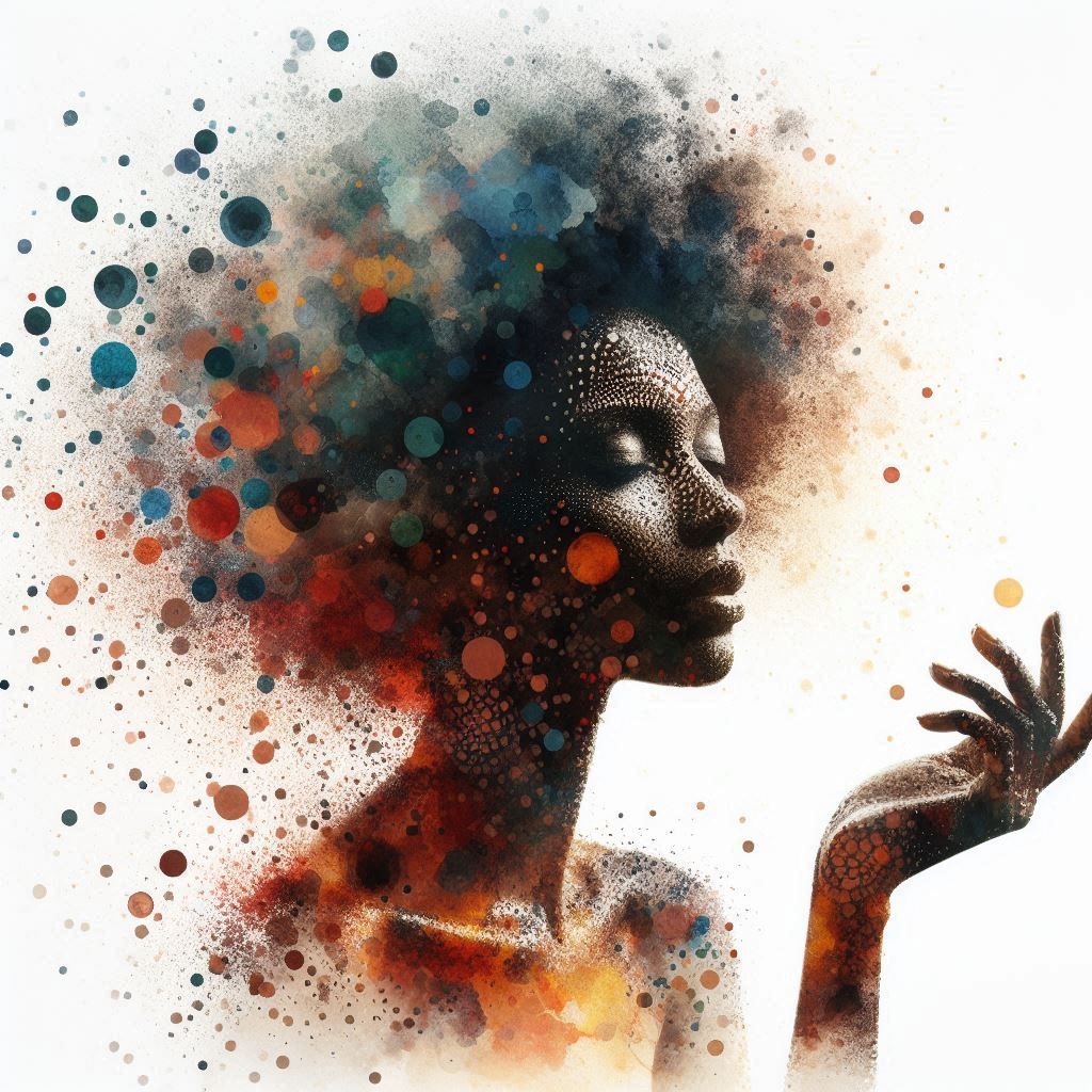 double exposure beautiful fantasy DALL-E 3 portrait landscape..