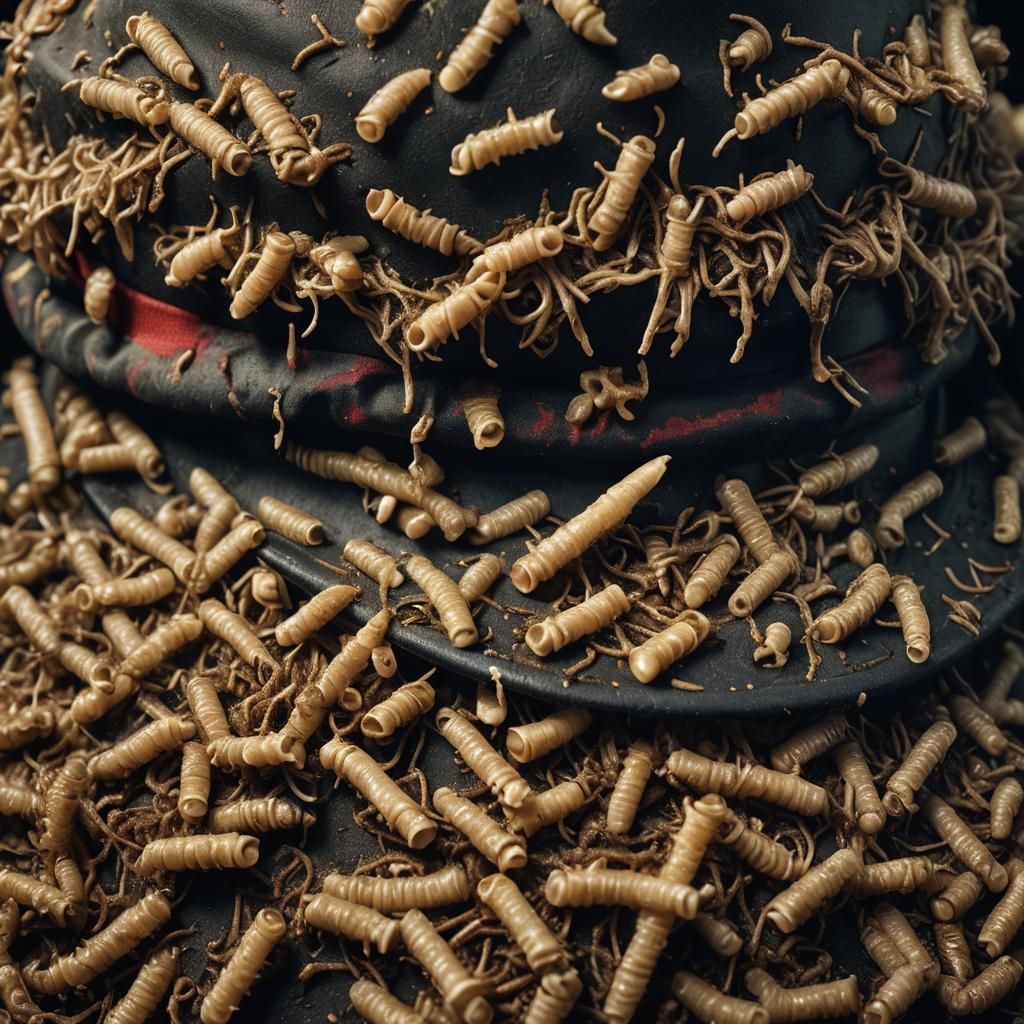 the most awe-inspiring, spectacular MAGA hat with maggots co...