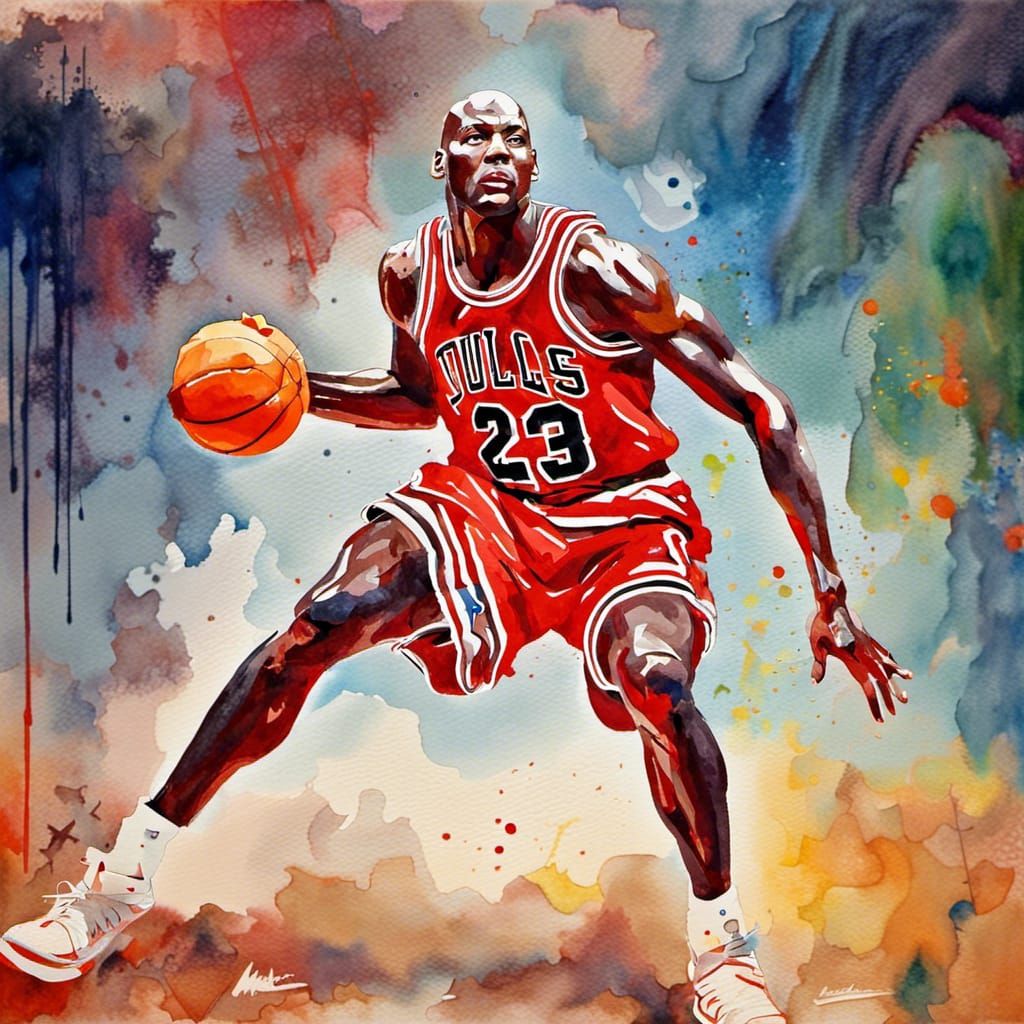 Michael Jordan playing basketball - AI Generated Artwork - NightCafe ...