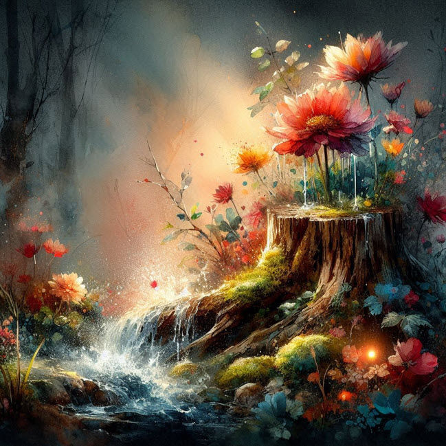 Bloemen en water 1  by @Abra