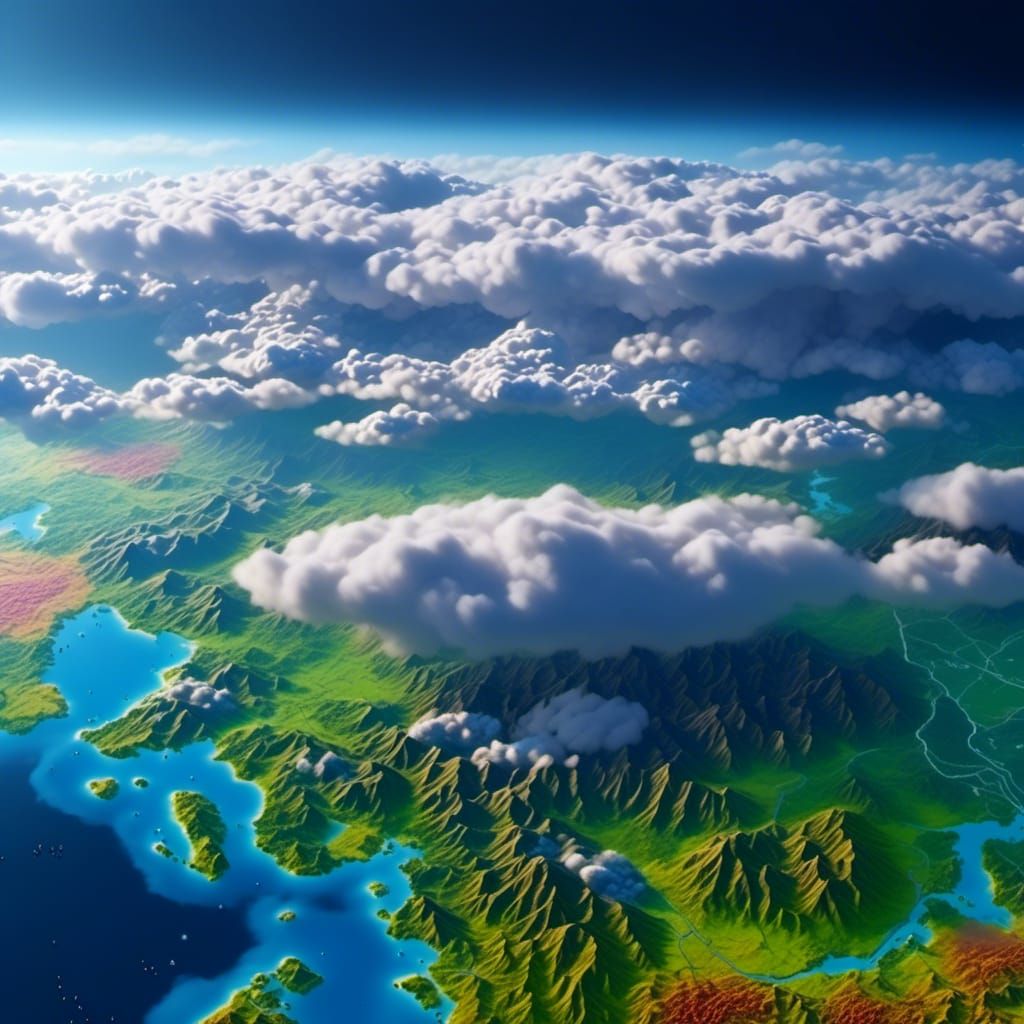 <lora:3D Mapping:1.0>3D map of the surface of the Korean Monsoon, with rain, with storm clouds