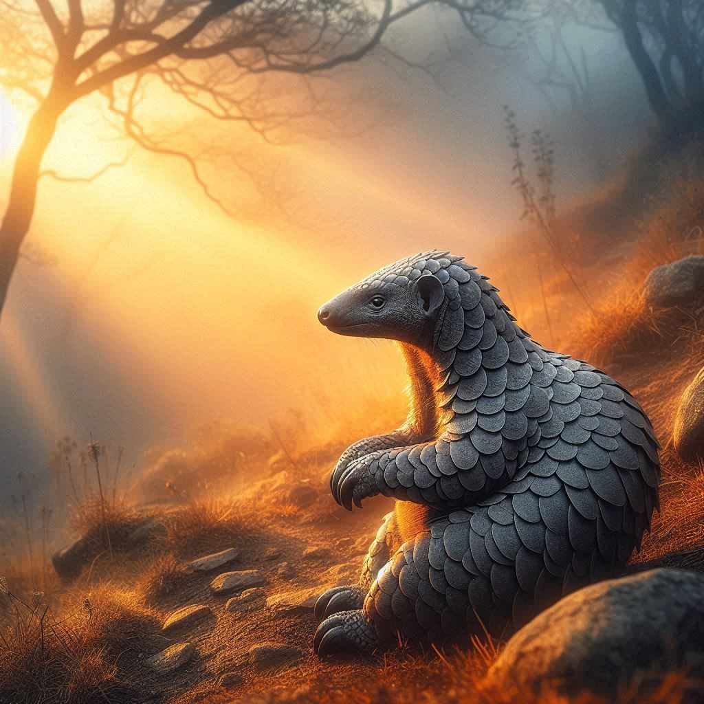 Pangolin Enjoying the Morning Sun