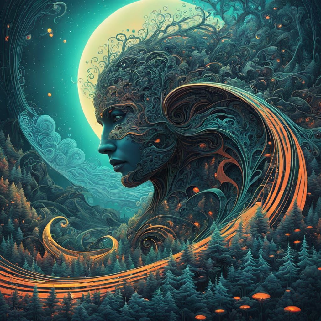 Ethereal Fractal Masterpiece in Vibrant Digital Art