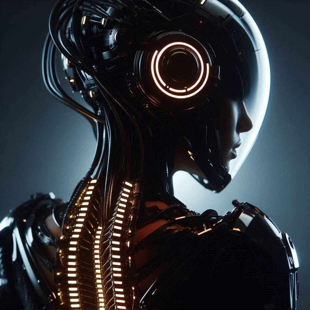 Futuristic Cybernetic Helmet