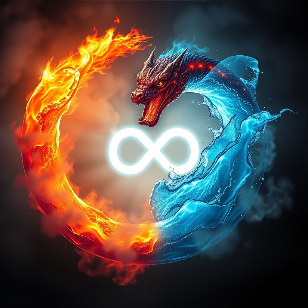 Serpent, infinity, water and fire 