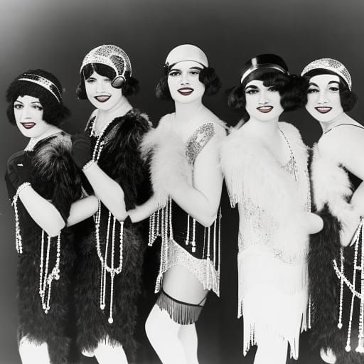 Old Photo Of 1920s Jazz Flappers In A Cabaret Ai Generated Artwork Nightcafe Creator