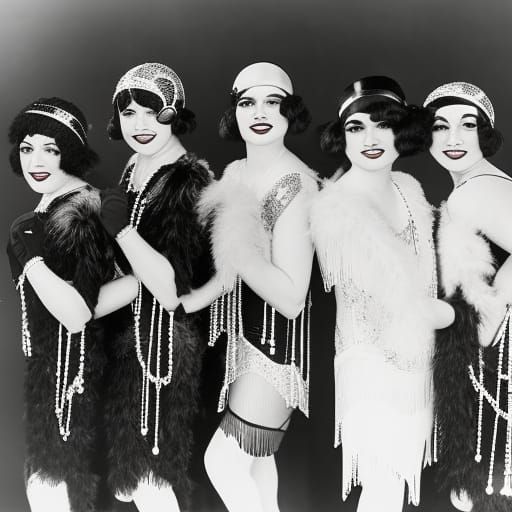 old photo of 1920s Jazz Flappers in a cabaret - AI Generated Artwork ...