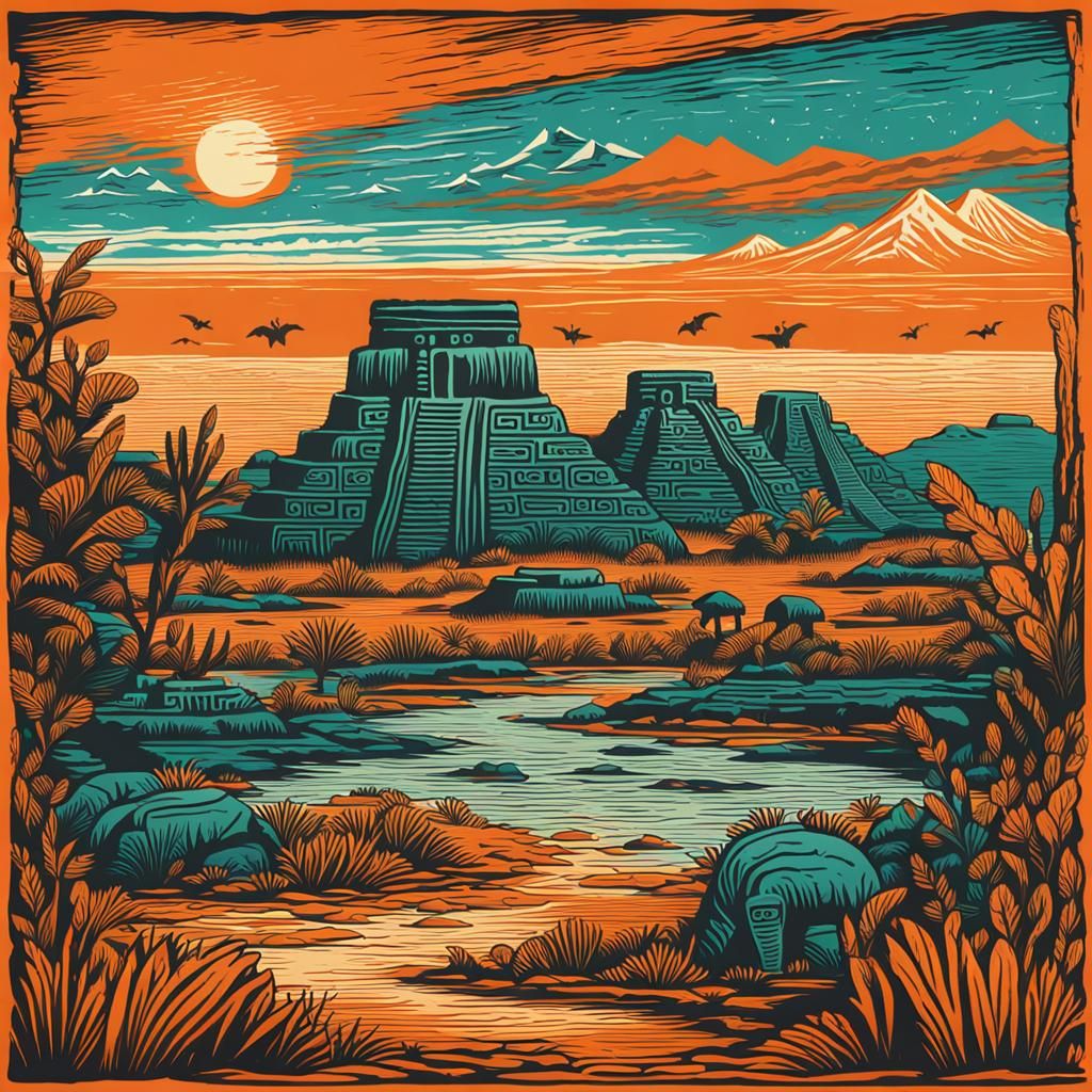 Aztec Landscape - AI Generated Artwork - NightCafe Creator