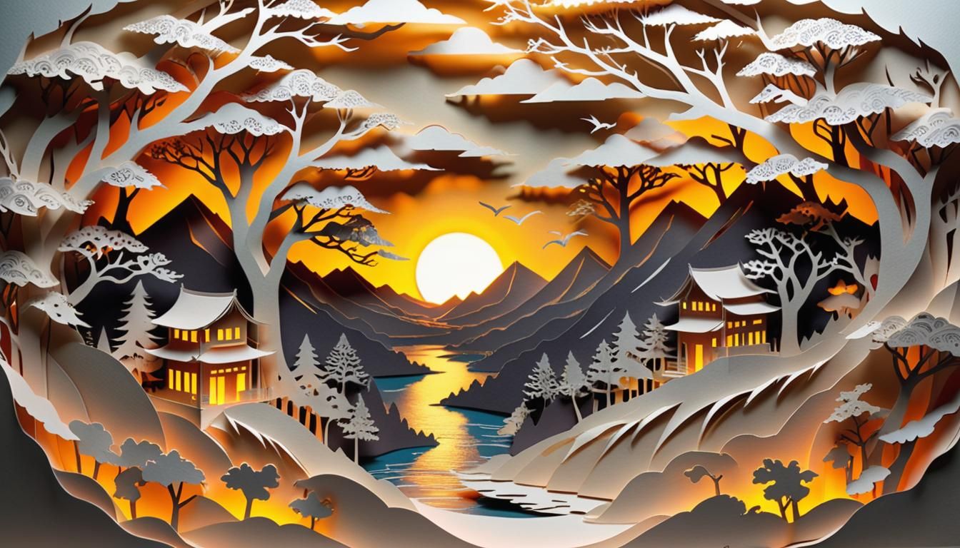 Kirigami - Sunrise  by @The Leycer