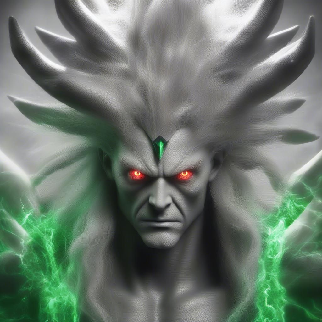 Creepy fantasy art creations of evil team plasma leader Ghetsis fused with the legendary Pokémon Arceus