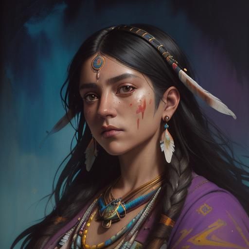 Native American tribal background, Gouache Style, Watercolor...