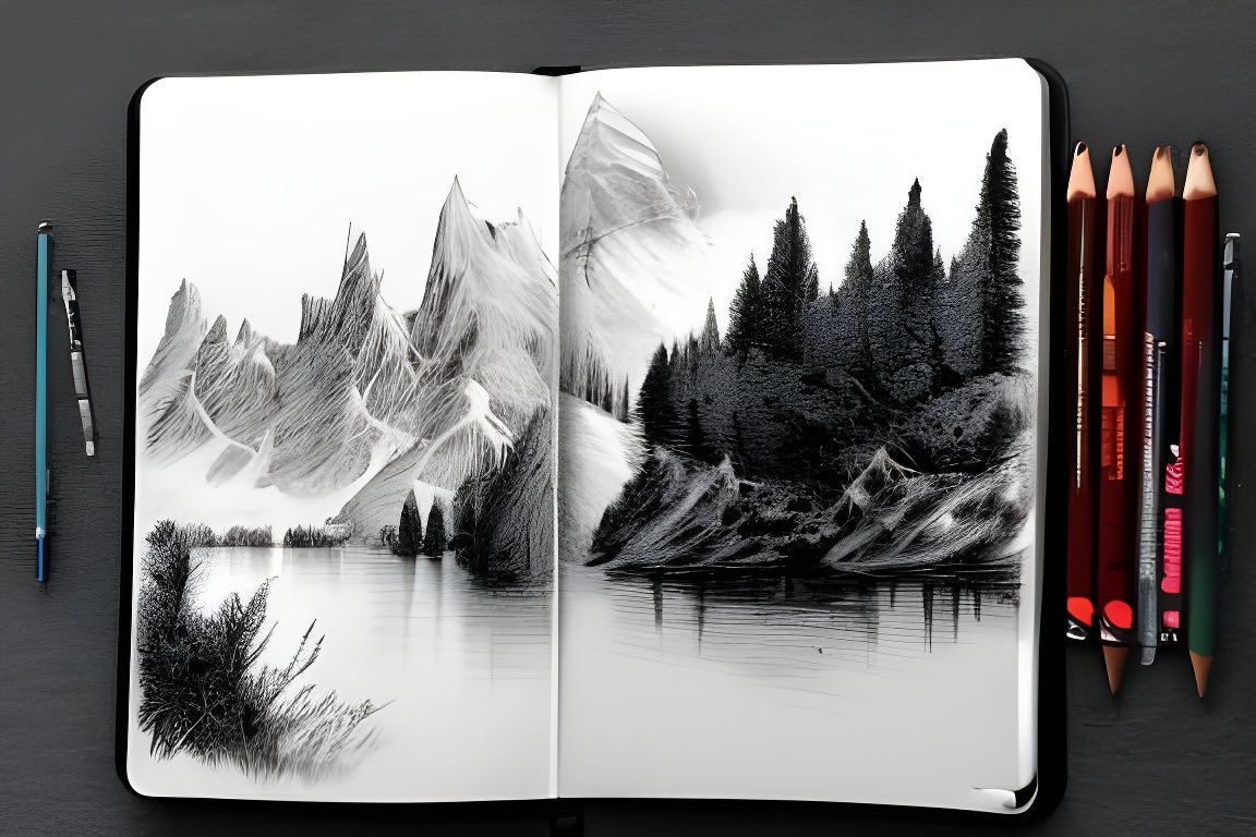 Mountain Landscape Sketch undefined