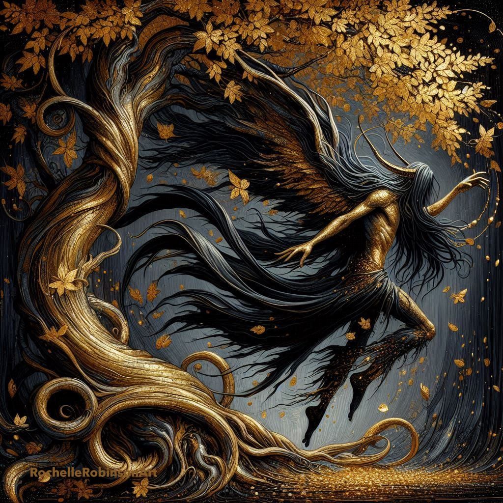 The Fallen Angel in Gold