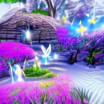 Beautiful elven peaceful bright vivid garden angelic fantasy...