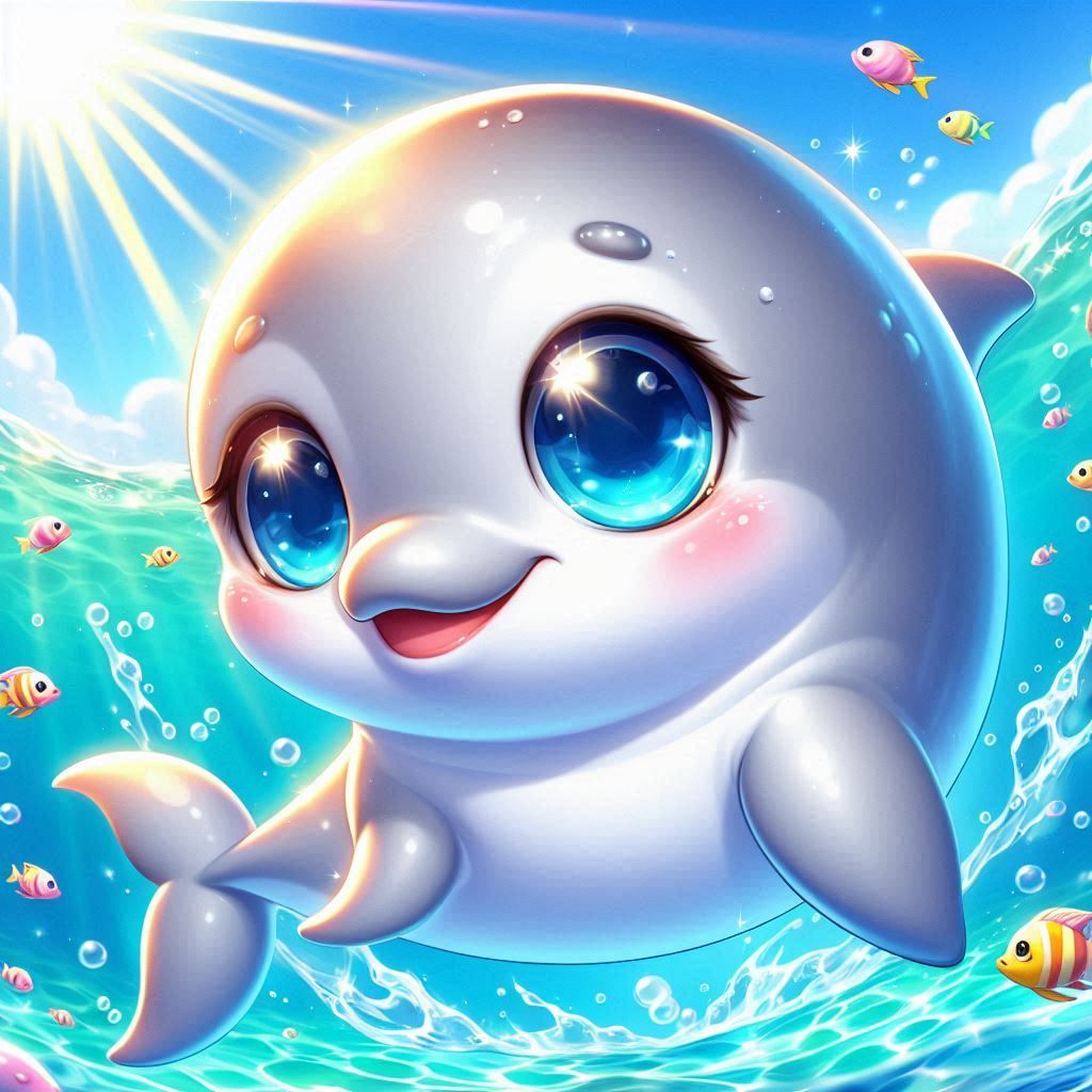 Chibi baby dolphin