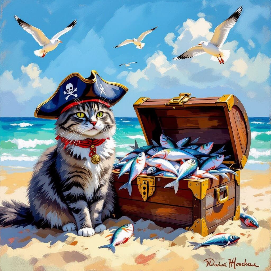 Purr-ate Treasure. it's fin-tastic loot!  by @Pradaig