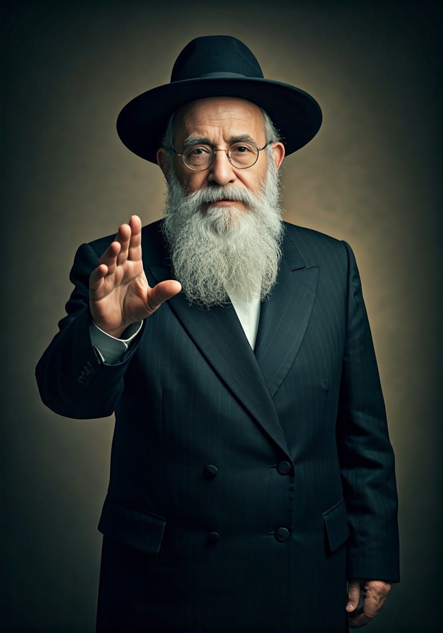 Respectful Elderly Orthodox Jewish Man in Traditional Attire