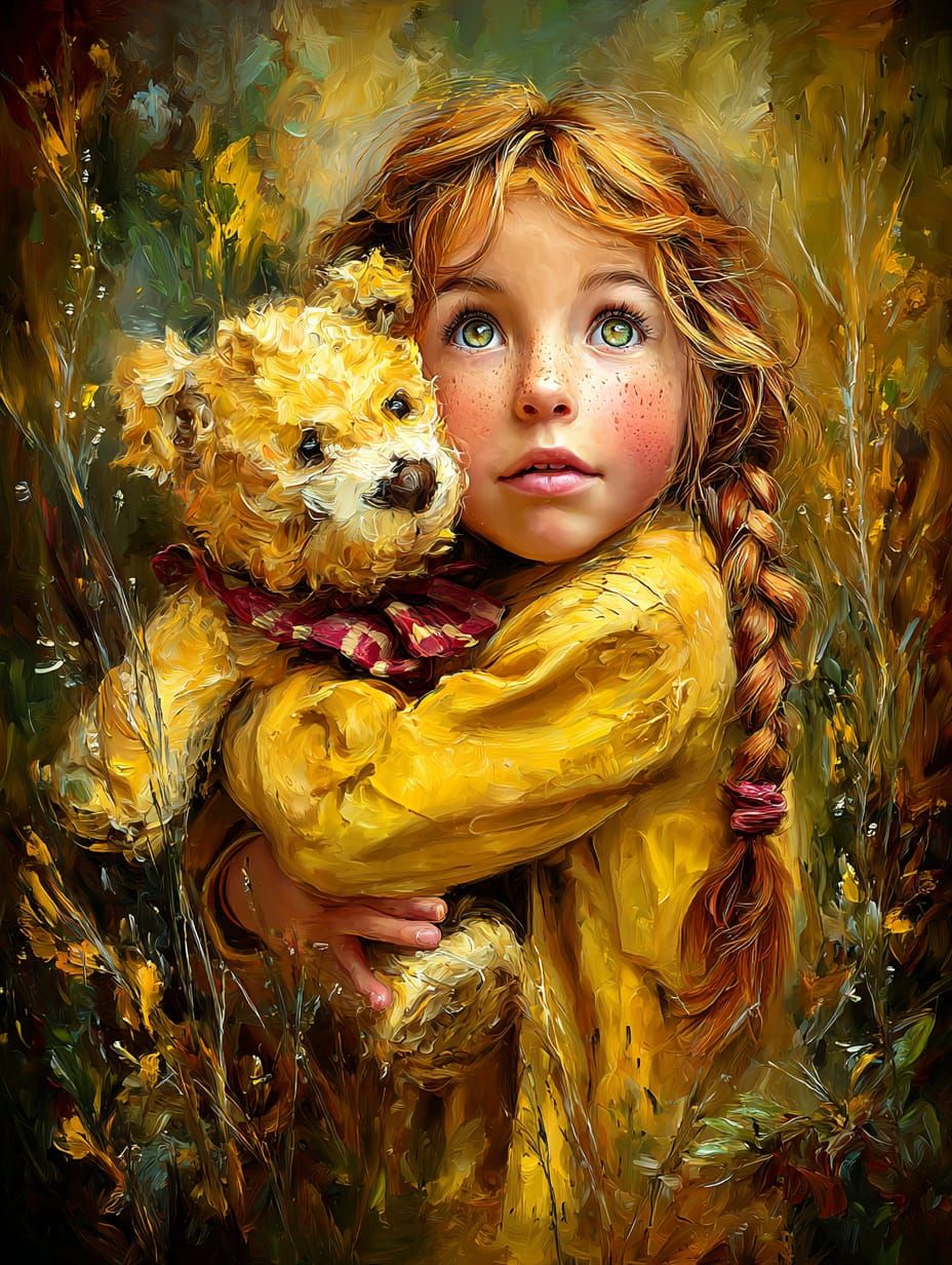 The girl with her Teddy