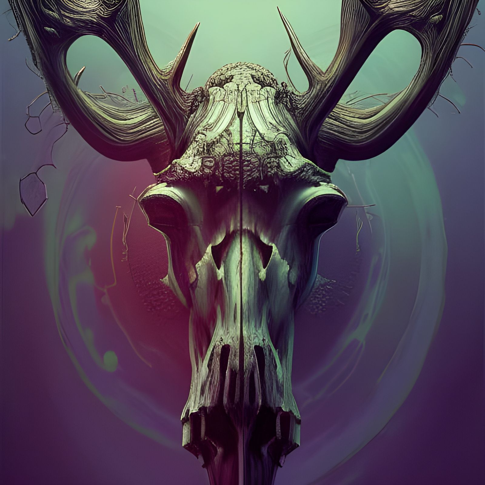 Ornate moose skull - AI Generated Artwork - NightCafe Creator