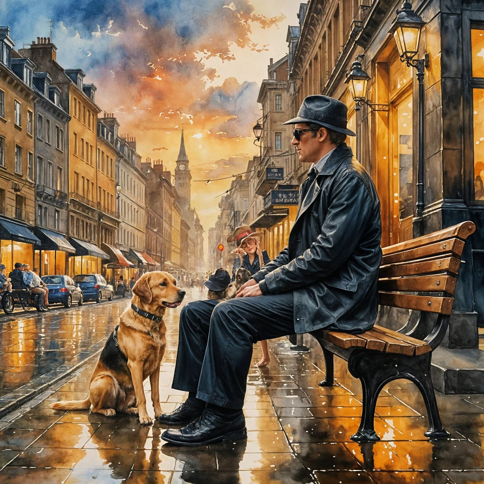 The blind man and his dog. Support and tenderness.  by @Francis H