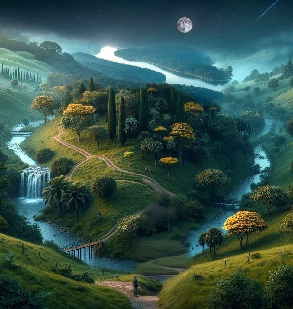 Full Moon on the Enchanted River Island