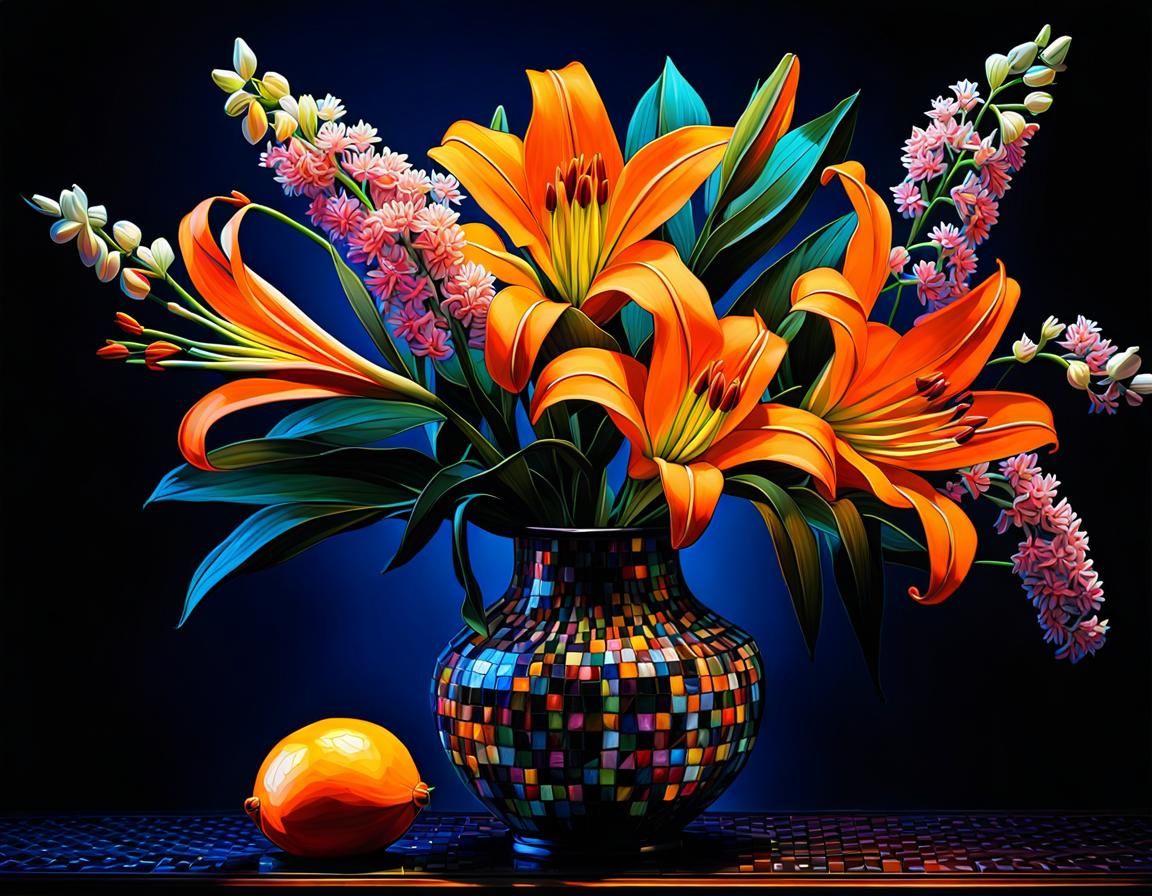 mosaic vase