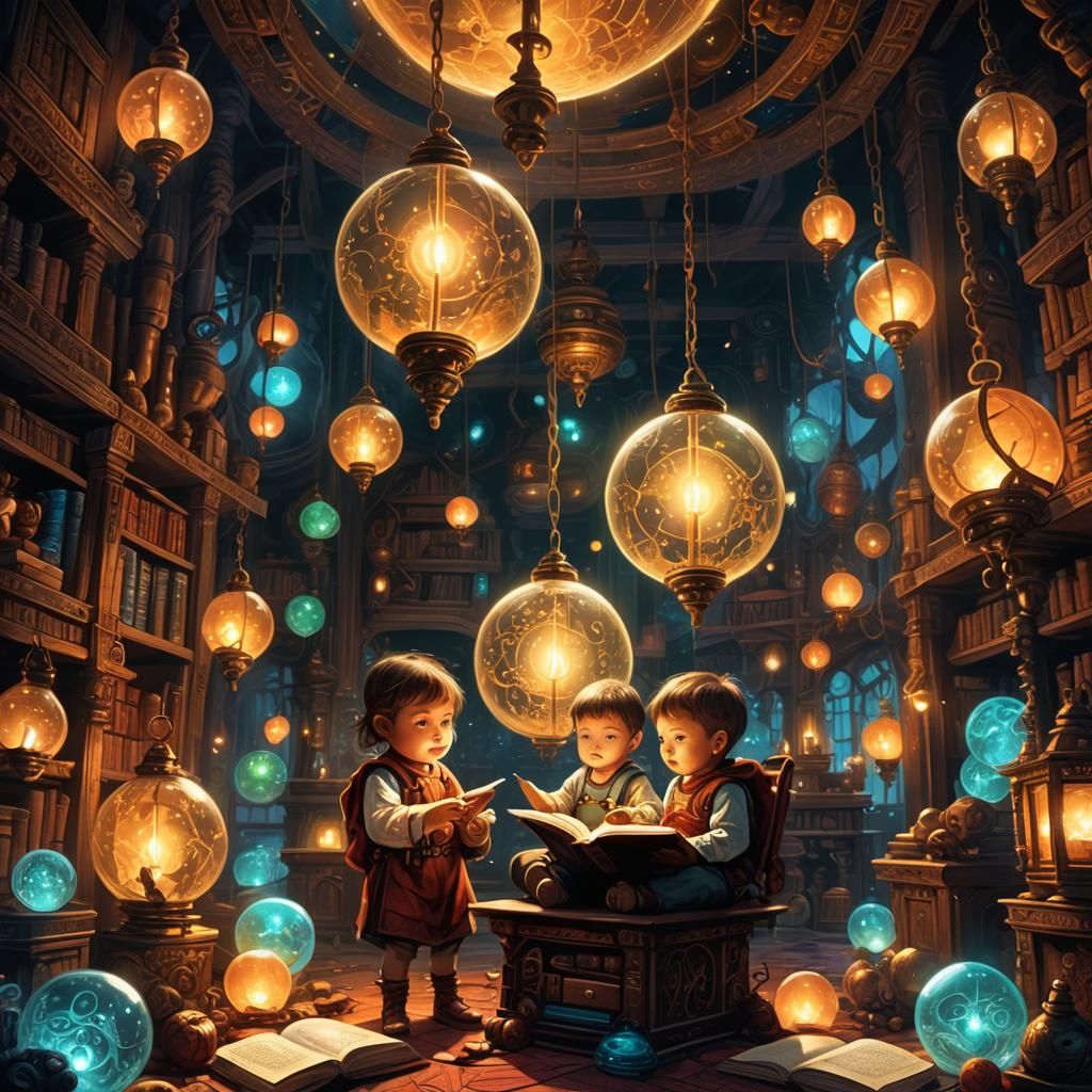 Mystical Nursery: Babies and Glowing Orbs in Fantasy Art