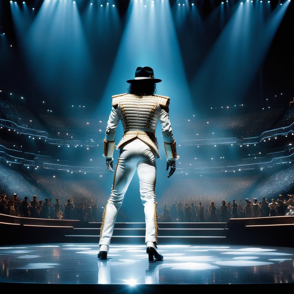 Michael Jackson's semi-transparent hologram on stage - AI Generated ...