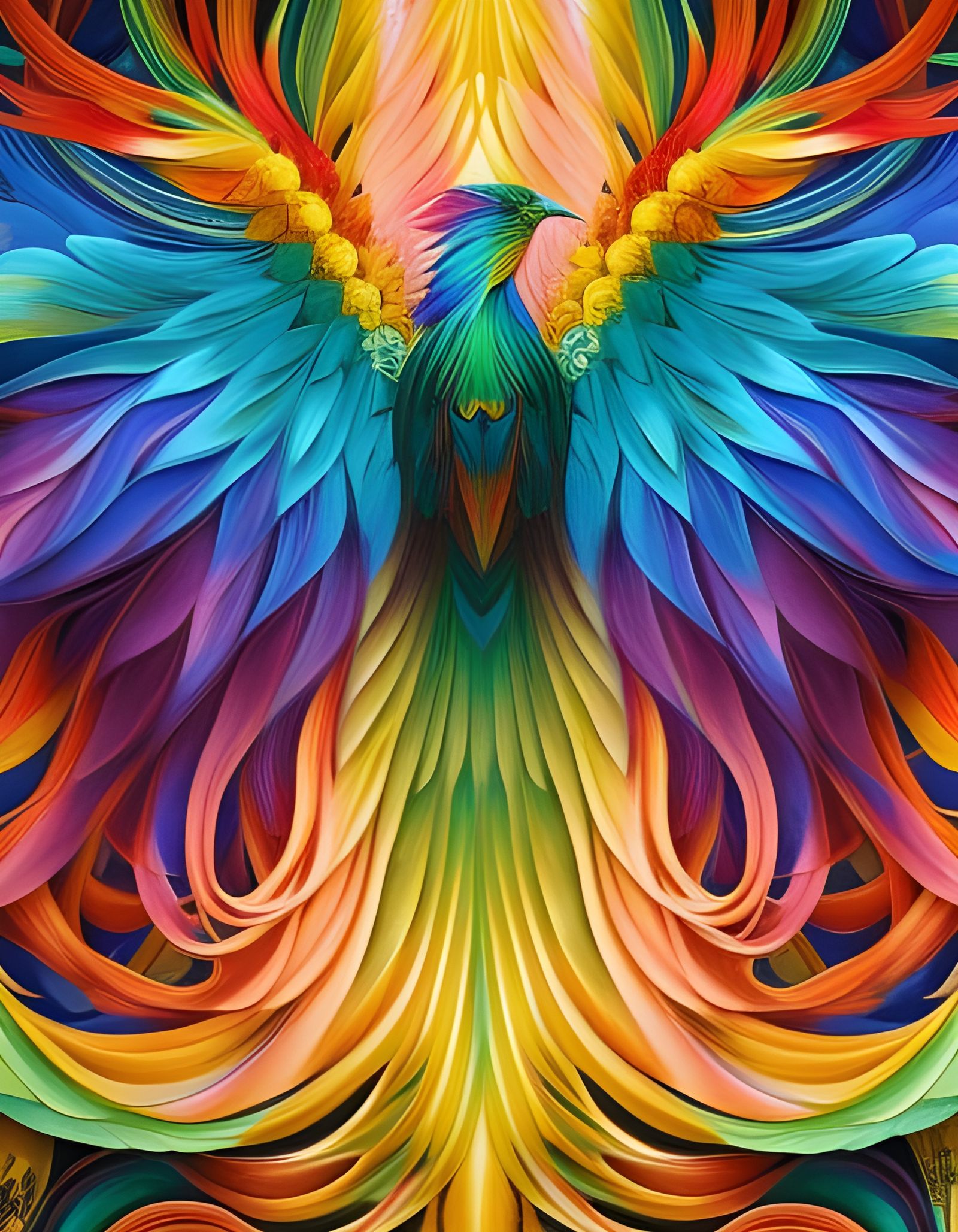 Fantasy phoenix multicolor rainbow fractals   by @Angelf 