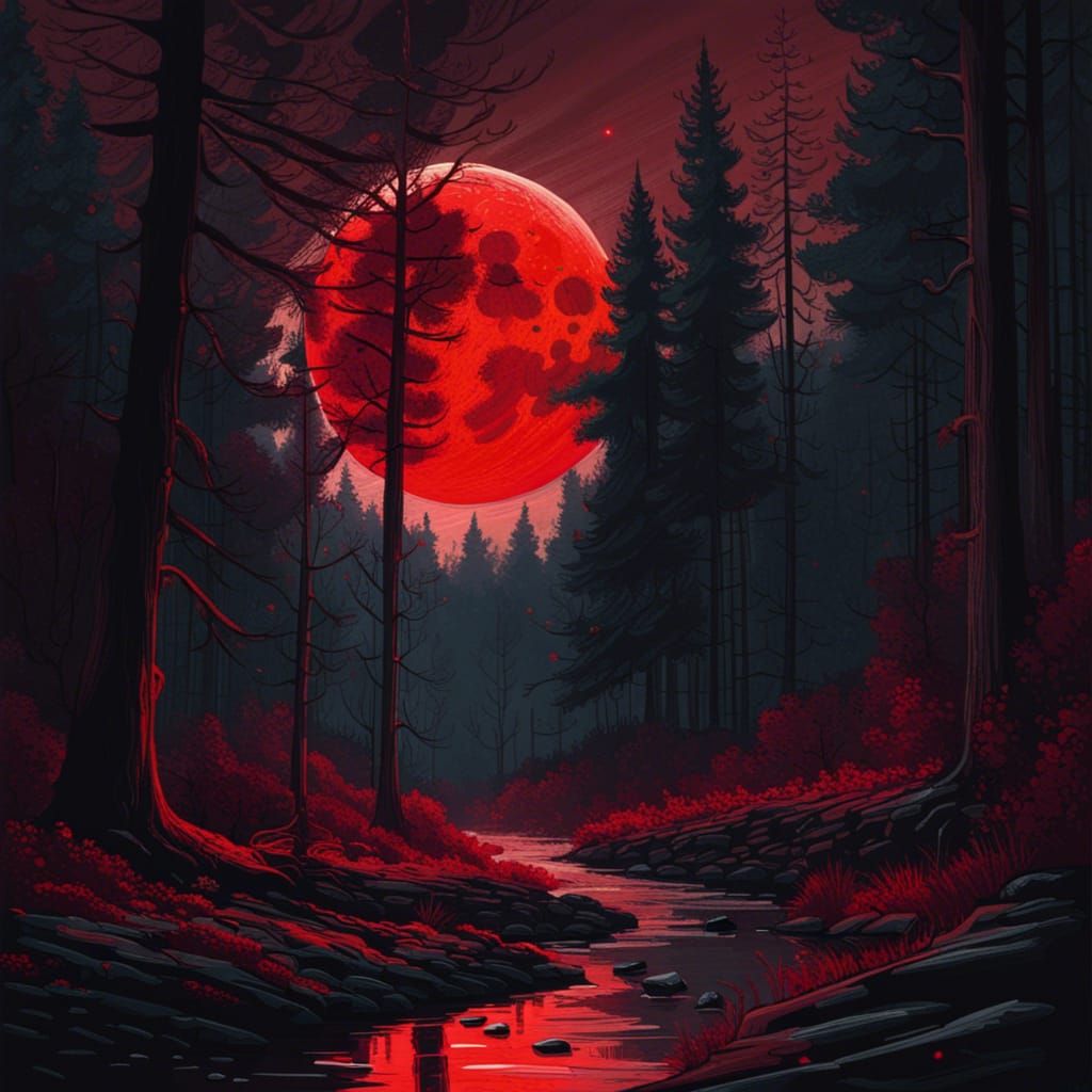 the blood moon rises - AI Generated Artwork - NightCafe Creator