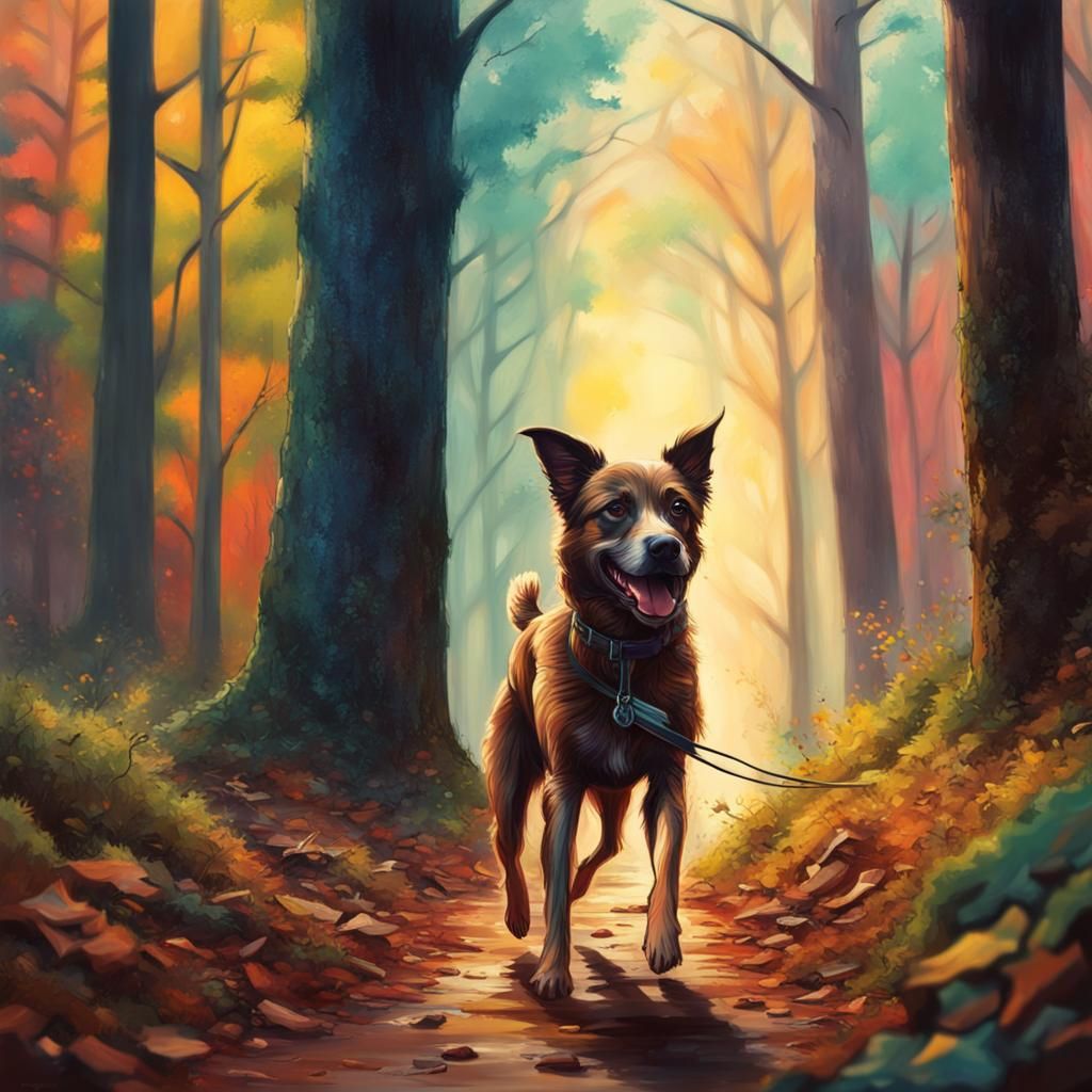 Walk in the wood with my dog