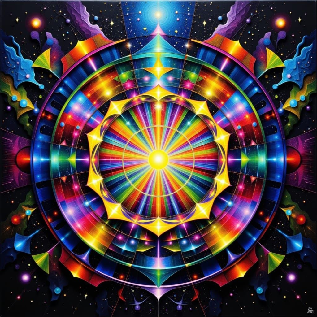 Encaustic Rainbow Mandala