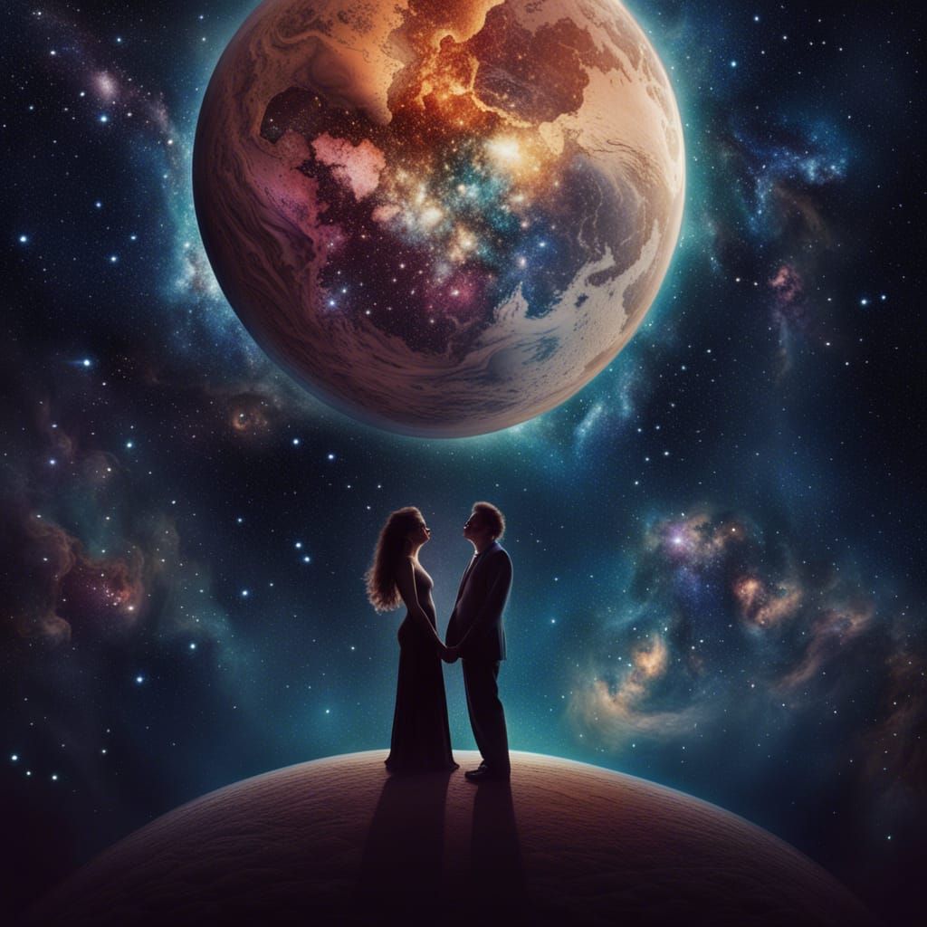 The eternal love . Cosmic scenario. - AI Generated Artwork - NightCafe ...