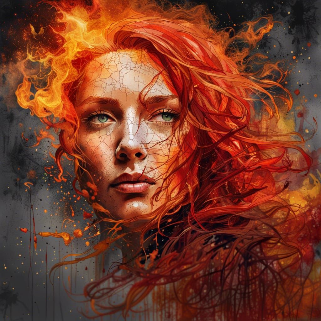 firey portrait - AI Generated Artwork - NightCafe Creator