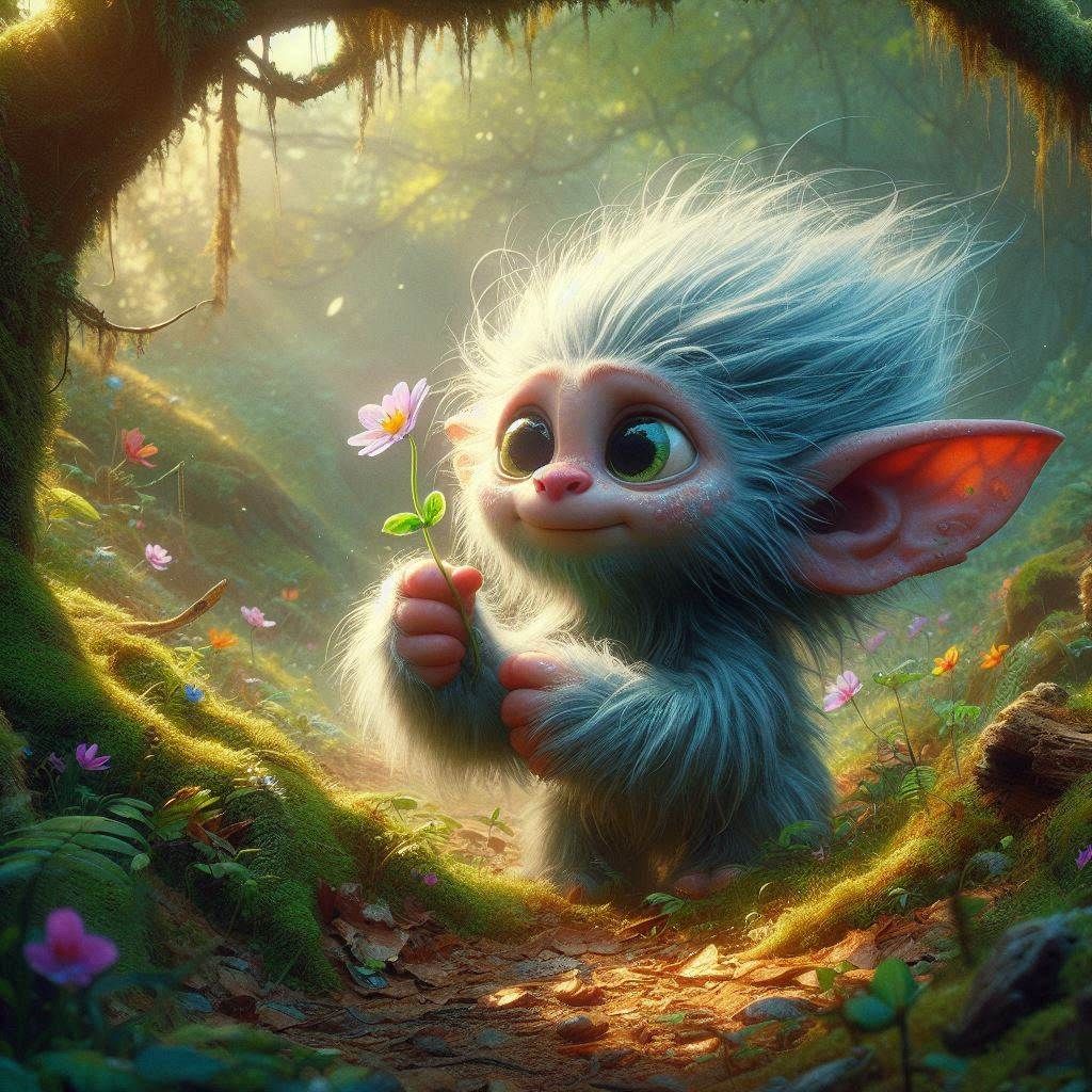 Litte Troll with flower