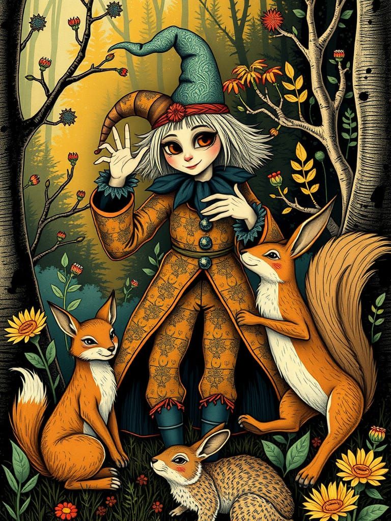 Jester in the woods   by @KI_Katze