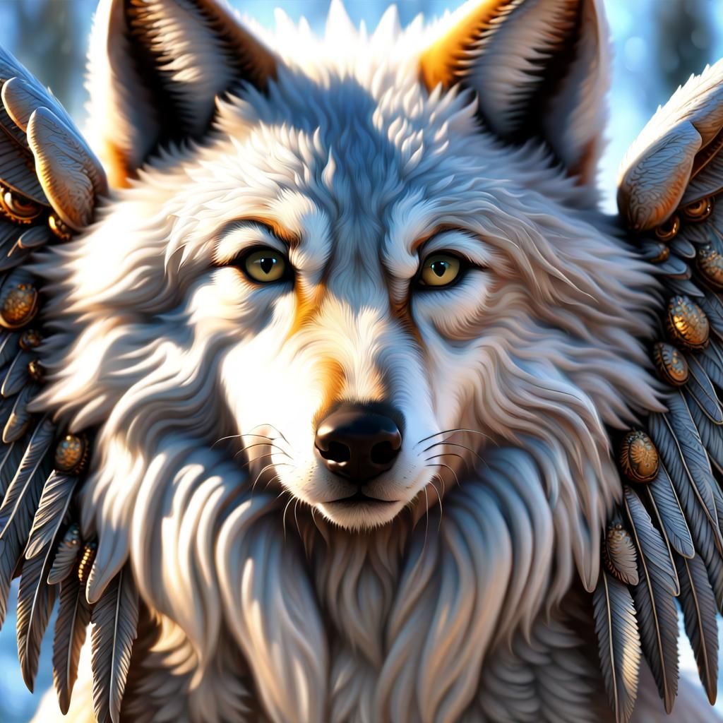 Angel Wolf - AI Generated Artwork - NightCafe Creator