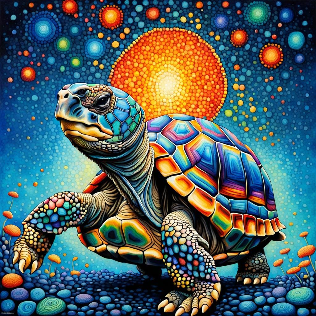 Colorful Turtle. - AI Generated Artwork - NightCafe Creator