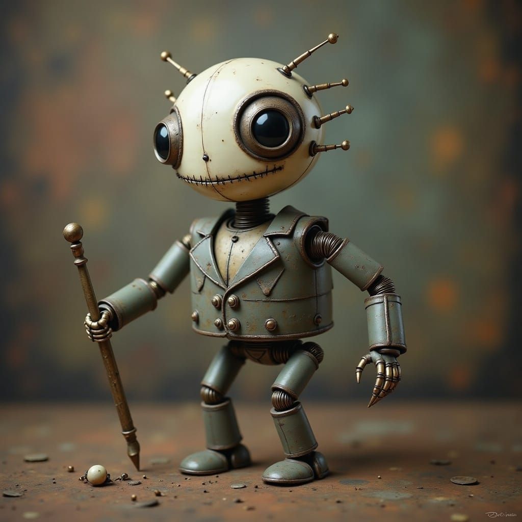 <lora:Cute Surreal Robot:1.0> tim burtons jack skellington robot