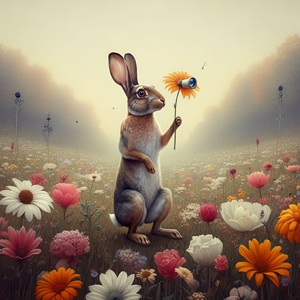 Surreal Wildlife: The rabbit checks the scene