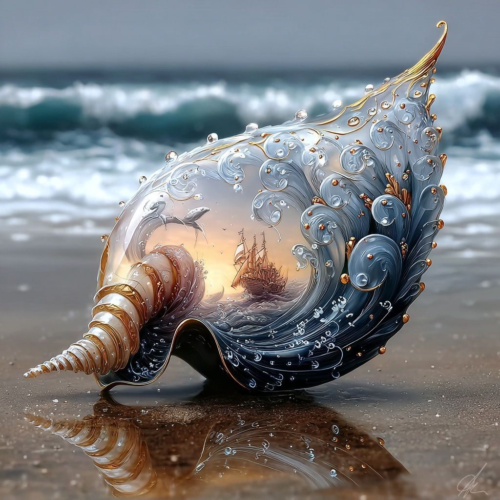 A shell on the beach