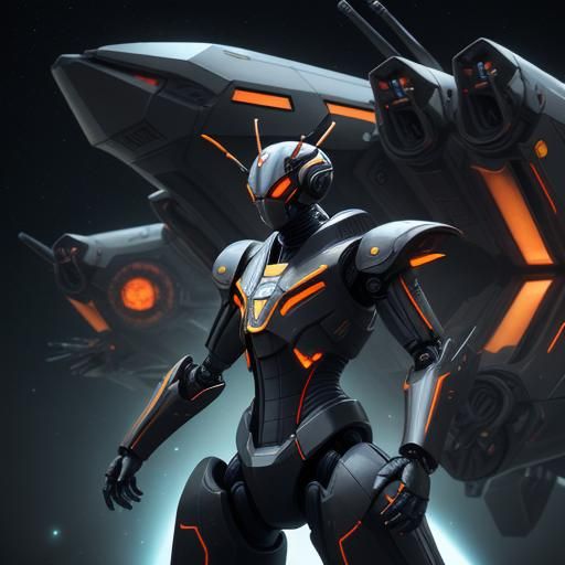 Wasp robotic insect, Front blasters bouble machine guns, Rob...