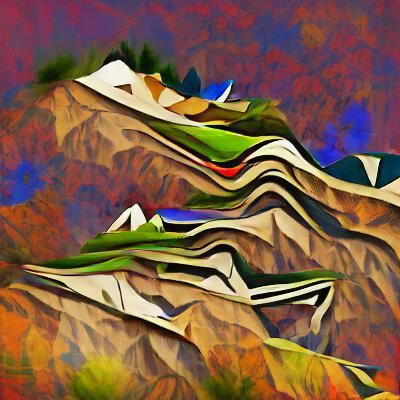 Abstract mountainside nature views