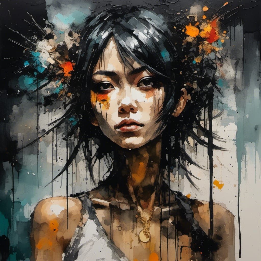 <lora:Dark Beauty :0.3> <lora:Asian android:0.3> <lora:Be Sq...