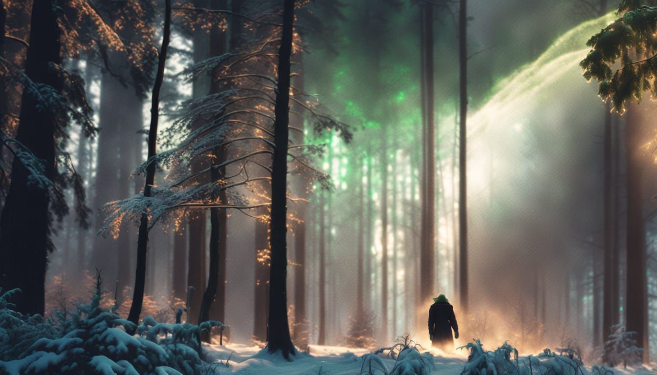 dark forest in the snow