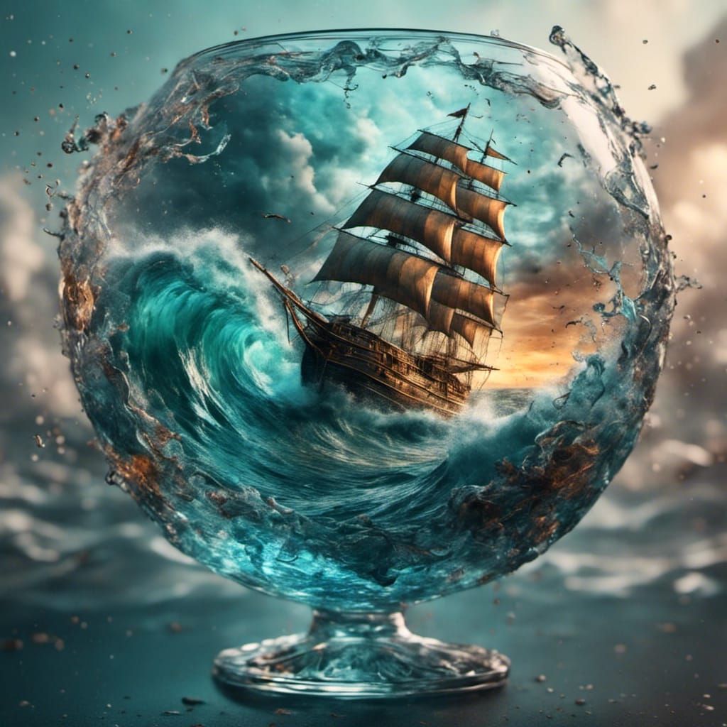 A ship in the sea