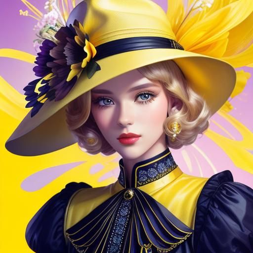 Yellow hat lady