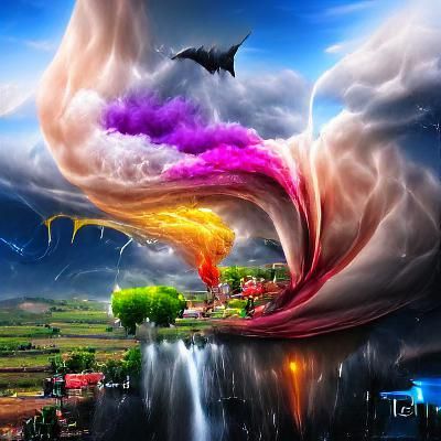 Cinematic view of an unlimited magical tornado beautiful det...