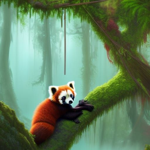 Red Panda's Roar - AI Generated Artwork - NightCafe Creator