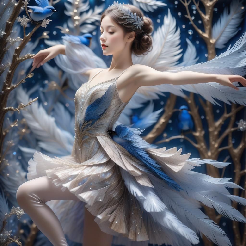 Bluebirds Singing in Woods: Paper-Crafted Masterpiece